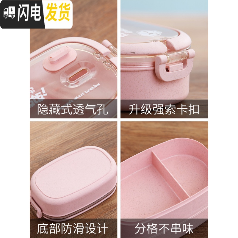 三维工匠上班族分隔型饭盒可微波炉加热双层保温大容量便当盒学生餐盒套装 深海蓝[赠不锈钢筷勺+早餐杯]高清大图