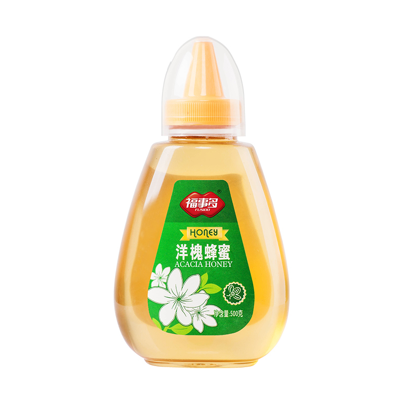 福事多洋槐蜂蜜500g 瓶装液态蜜天然农家纯土蜜蜂蜜制品冲饮品