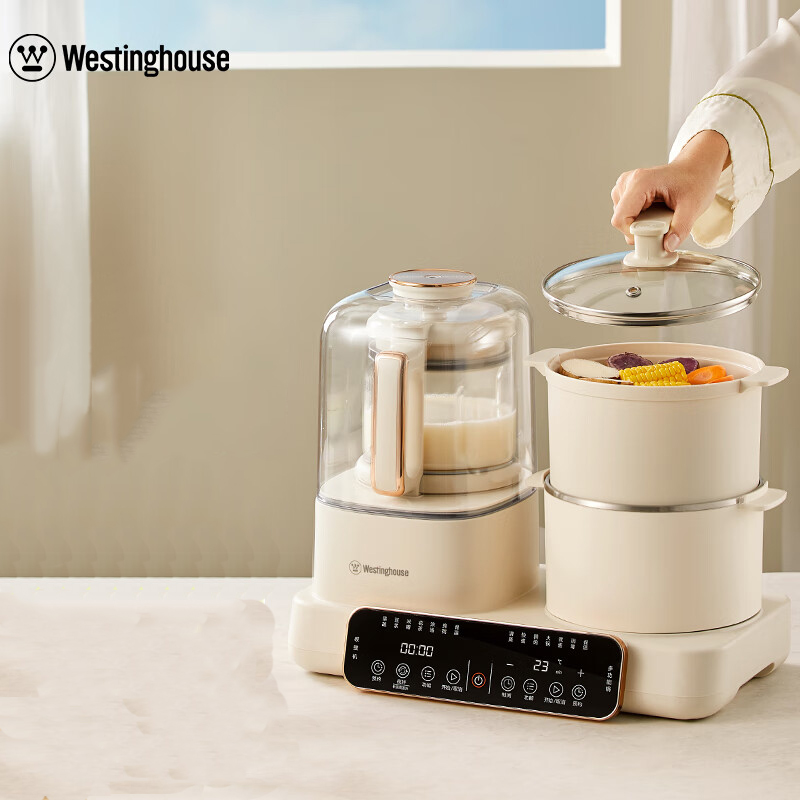 西屋(Westinghouse)多功能破壁机12D预约加热全自动豆浆机家用二合一早餐机蒸煮料理机 WSC12D01