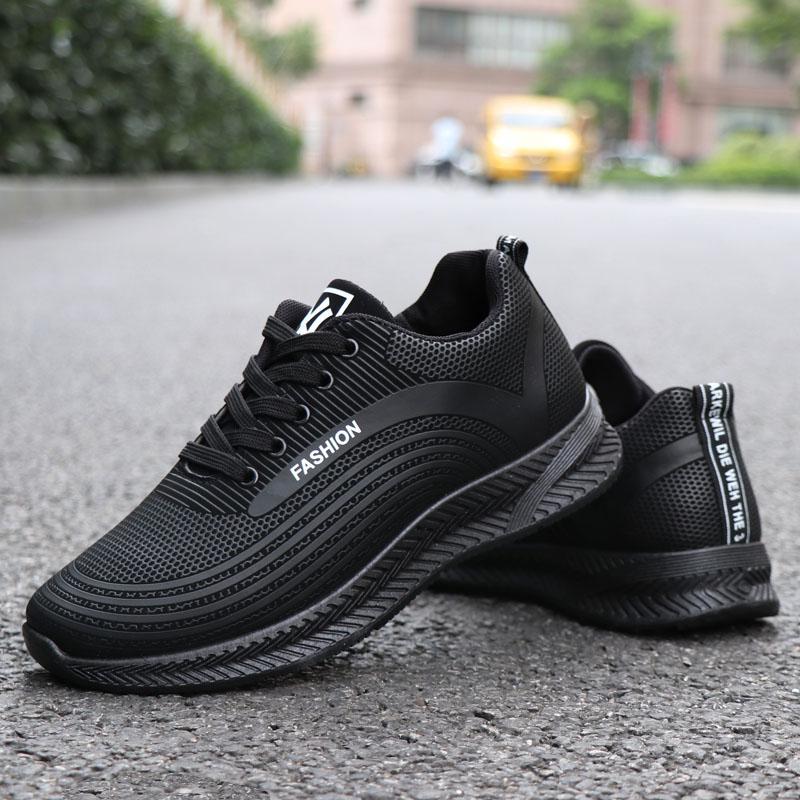 骆驼潮男鞋子春夏季男士防水皮面鞋防滑耐磨休闲运动潮鞋百搭黑色跑步