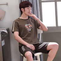 俞兆林男士睡衣夏季短袖纯棉薄款胖子宽松款加大码全棉家居服套装