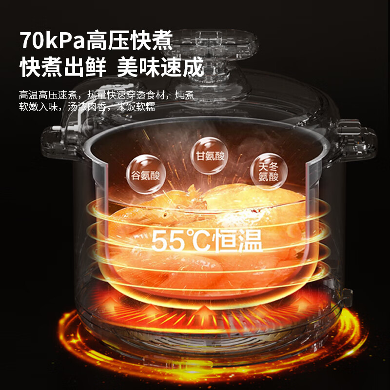 HYUNDAI 电压力锅5L 红色 QT-X5Y50C高清大图