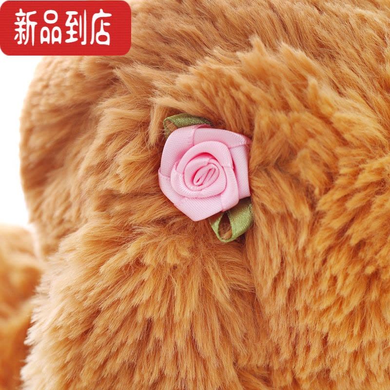 真智力仿真带花贵宾犬贵妇小狗狗毛绒玩具玩偶娃娃睡觉抱枕送人生日礼物 黄色带花贵宾犬 小号:26厘米仿真食物图片
