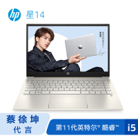 惠普(HP)星14 14-dv0012TX 14英寸轻薄本笔记本电脑(i5-1135G7 16G 512G固态 MX450 2G独显 W10 高清屏 指纹识别) 流光金 标配