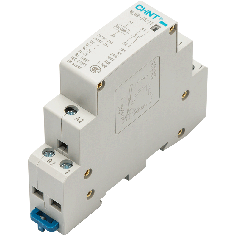 正泰家用小型单相交流接触器nch8220v导轨式二常开常闭25a40a2p