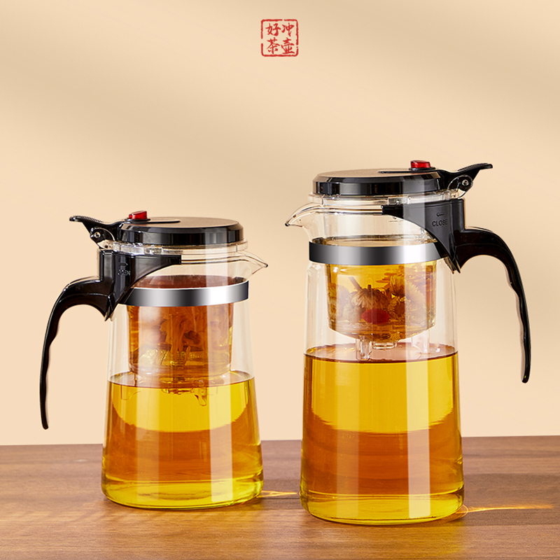 茶壶泡茶杯家用茶具茶水分离滤茶器烧水壶玻璃耐高温飘逸杯泡茶杯高清大图