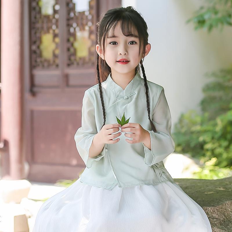 井果儿唐装儿童短上衣汉服女童襦裙民族古风古装中国风小女孩套装