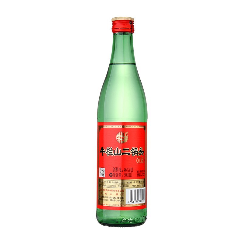 牛栏山二锅头 绿瓶口粮酒 绿牛二 清香型 白酒 46度 500ml*12瓶 整箱装高清大图