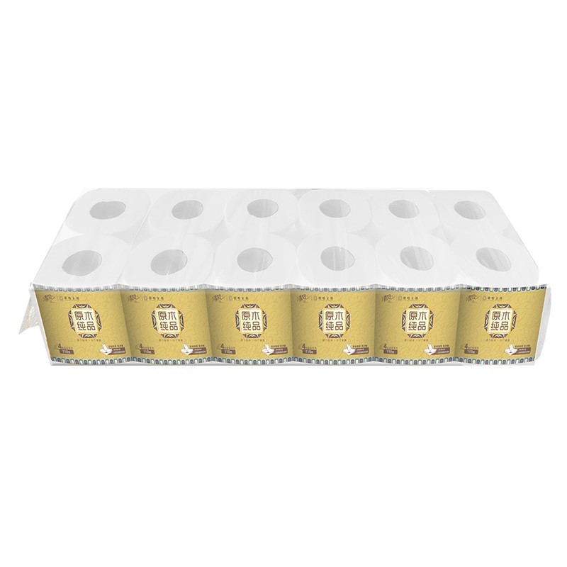 清风 &敦煌文创 原木纯品系列4层加厚纸巾 110克 A20CDH 138*108mm /12卷1提 单位:提