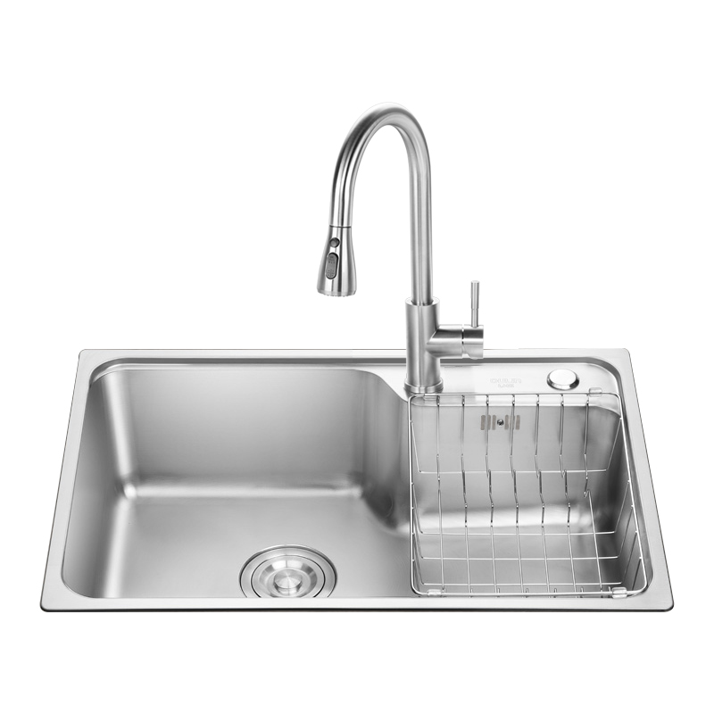 欧琳304不锈钢水槽单槽厨房洗菜盆洗手池660*450高清大图