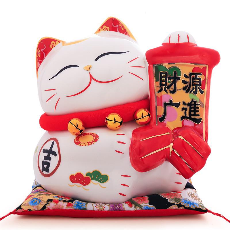可爱猫小摆件 5寸迷你小号创意陶瓷家居店铺开业礼品 三维工匠 5寸【健康成就】猫