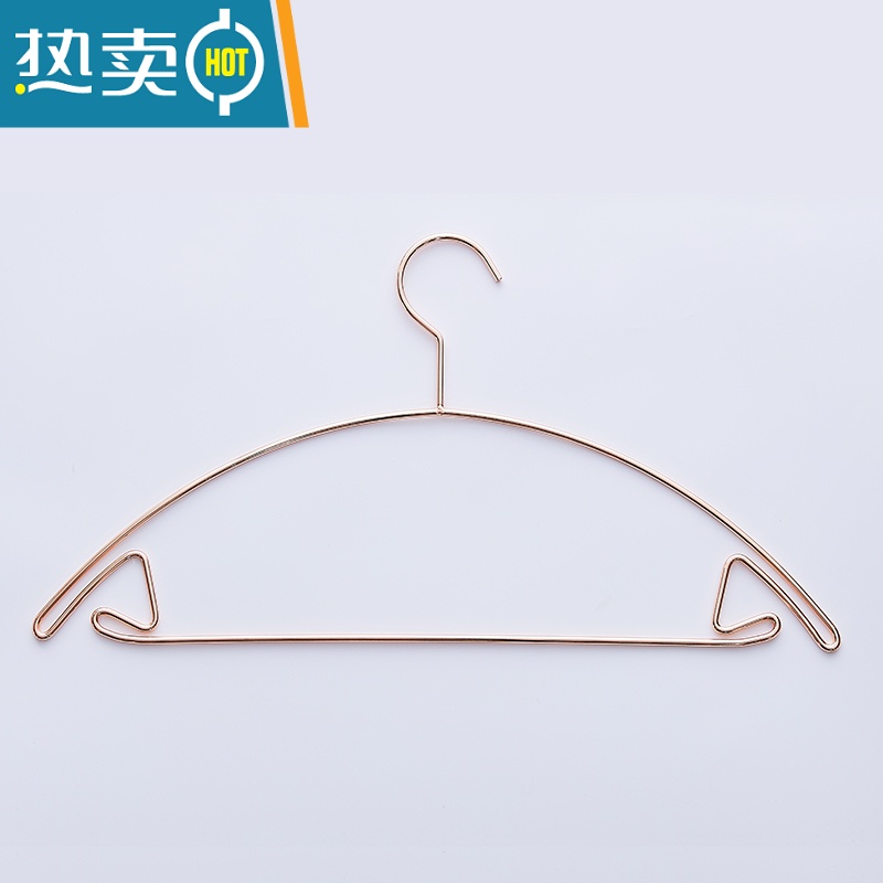 敬平订制金属半圆弧形衣架宽肩不起包衣挂高级感晾晒衣架INS衣夹 香槟金 半圆法国金衣架 10个