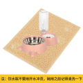 狗盆狗碗猫碗双碗自动饮水食盆狗狗碗猫咪水碗防打翻饭盆宠物用品_5 自动续水双碗（通用） 古粉红色+餐垫（超值！）
