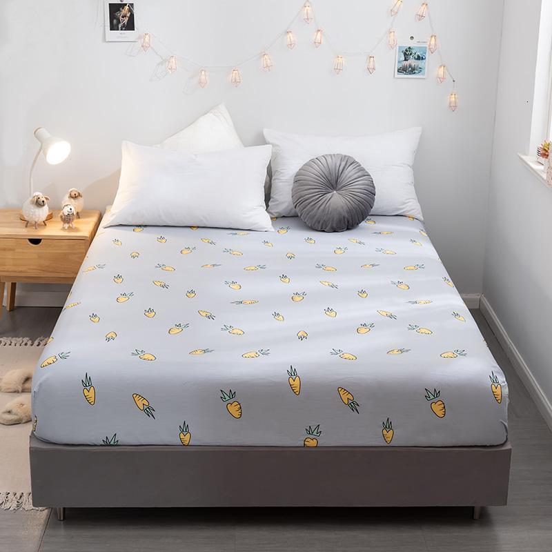 家柏饰(CORATED)床笠单件全棉床垫保护套防滑可全包床儿童罩防尘全棉床套 纯棉单床笠-胡萝卜-灰 90cmx200cm纯棉床笠【适合5-28cm厚床垫】【建议