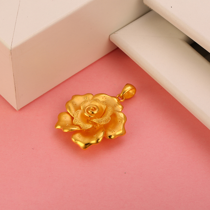金一 足金999立体花朵精品女士 黄金吊坠 花朵挂坠新款送妈妈金坠子可配项链 (计价)ABB016