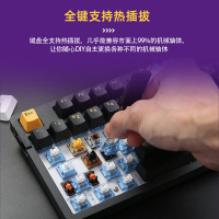 达尔优(dareu)A87pro无线三模客制化游戏机械键盘可插拔轴PBT键帽87键RGB背光紫金轴pro-黑金刚
