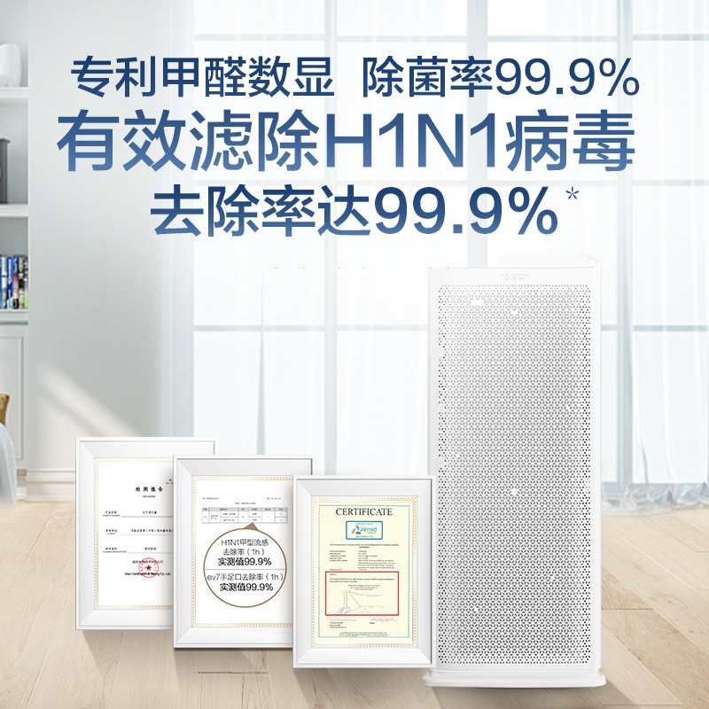 AO史密斯(A.O.Smith)空气净化器KJ800F-C15-PF 除甲醛雾霾 PM2.5二手烟 家用型 精确数字显示