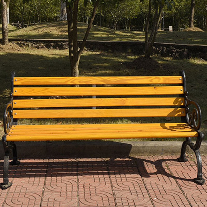 苏宁 金菲罗格 办公家具 公园庭院户外靠背椅 防腐木黄色-雄狮款120cm高清大图
