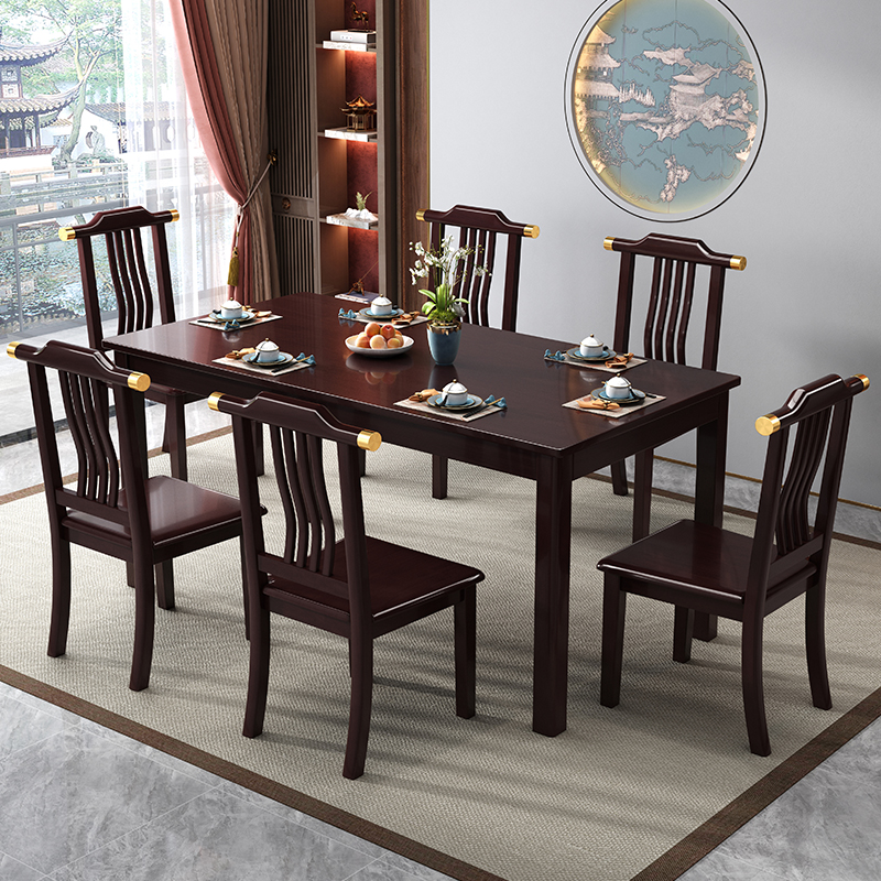 圣承启组合餐桌六椅1.5m张高清大图