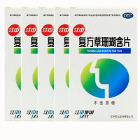 【5盒装】江中 复方草珊瑚含片 0.44克*48片 咽喉肿痛 清喉利咽 急性咽喉炎 消肿止痛