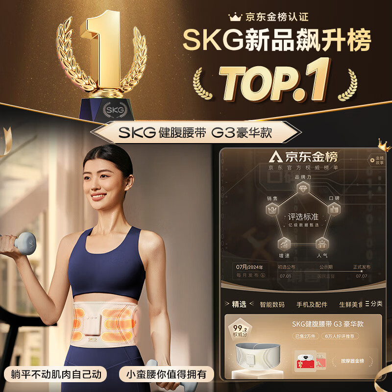 skg腰部按摩仪 G3豪华 暴汗束腰塑形健腹揉腹仪 大姨妈暖宫护腰按摩器 送男女朋友父母生日圣诞礼物_高清大图