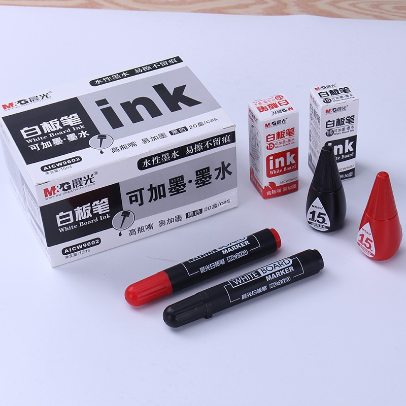 晨光可加墨白板笔墨水15ml红AICW9602 20支装