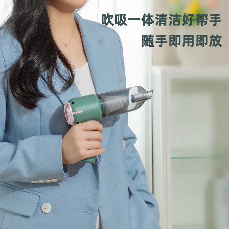 得力TQ102大吸力桌面吸尘器 黑色便携无线长久续航 键盘汽车缝隙清洁器 主机清洁器 猫毛吸尘器