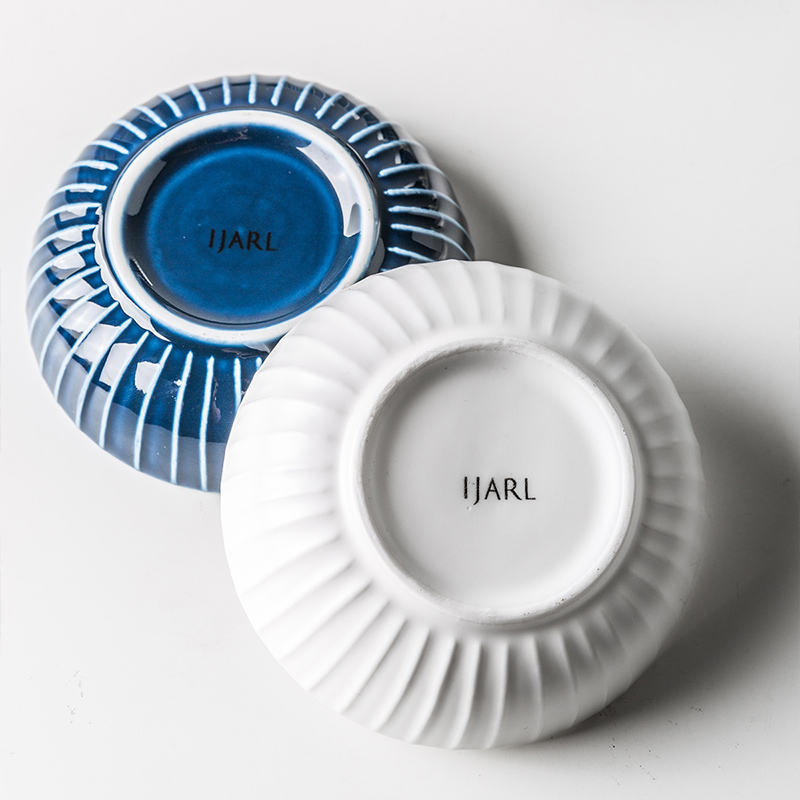 亿嘉IJARL 北欧创意简约家用碗碟盘陶瓷餐具套装 赫本2只装4.5寸饭碗白色