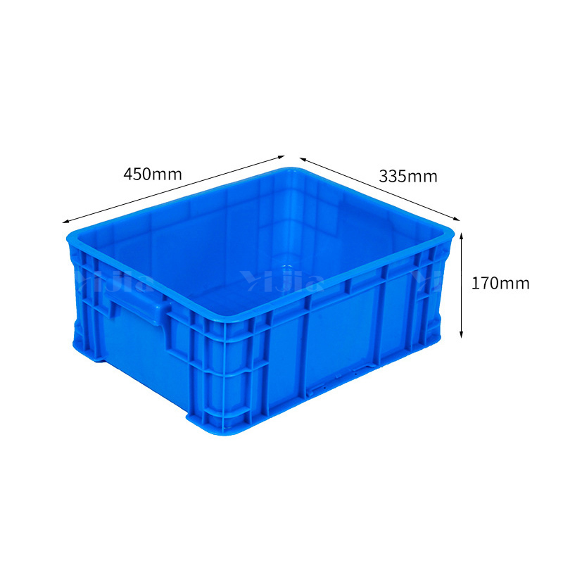 翌嘉YJ4120599 蓝色塑料周转箱大号工业胶箱 450*335*170高清大图