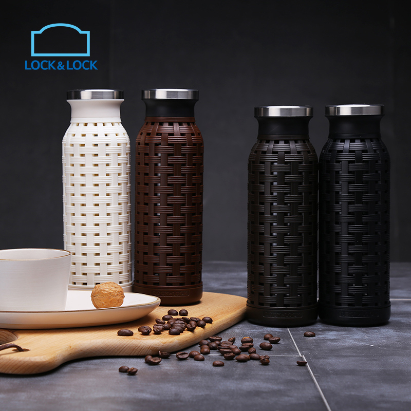 乐扣乐扣(Lock&Lock) 玻璃杯 直筒编织款塑玻杯 茶杯水杯LLG698 350ml 不保温