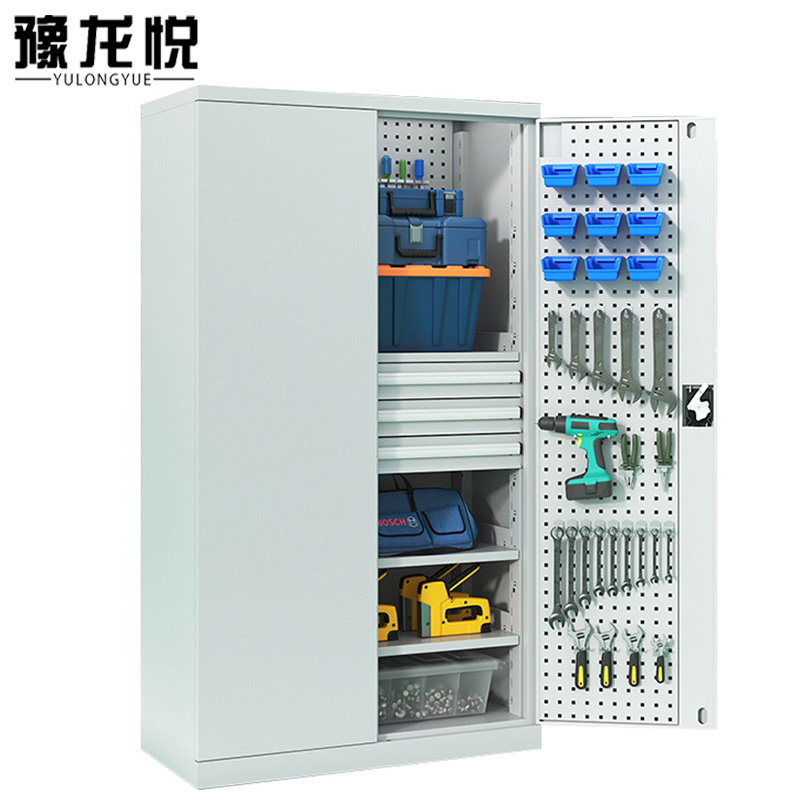 豫龙悦工具柜 重型工具柜三抽带网板台
