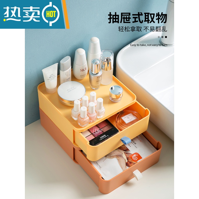 敬平床头柜收纳盒抽屉式学生桌面整理器宿舍办公室储物盒家用收纳柜高清大图