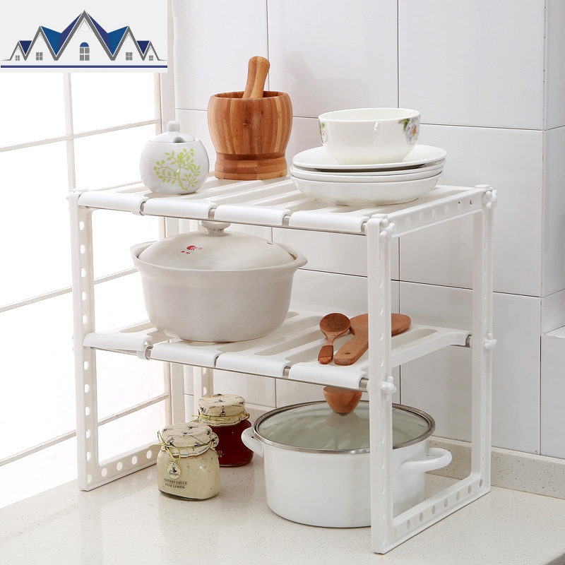 下水置物架家用不锈钢微波炉伸缩架子储物柜厨房调味用品收纳架_3_678高清大图