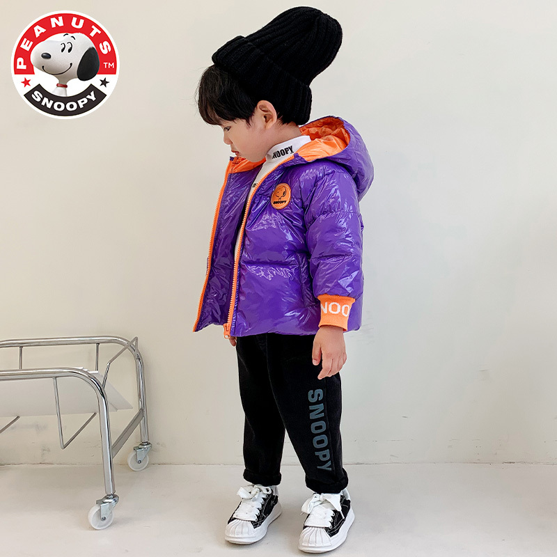 史努比(SNOOPY)新款儿童羽绒服中小童宝宝加厚羽绒服男女童印花保暖外套AF016