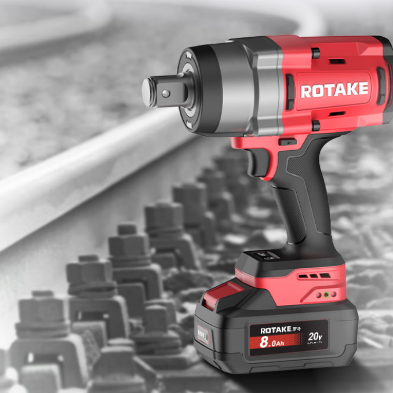 罗特锂电无刷电动扳手20V大扭力重型智能T6冲击扳手铁路塔吊冲击电炮T6-80D【8.0Ah两电一充】