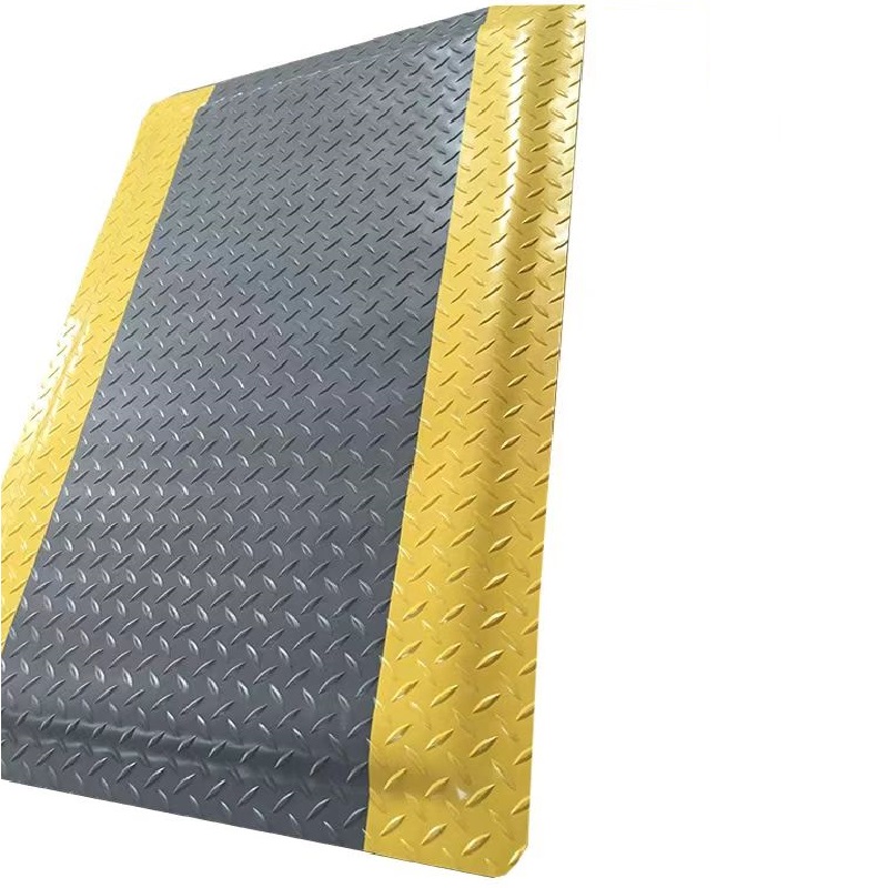 中锦科技 防静电抗疲劳地垫 黄边灰色 600*900*20mm 件高清大图