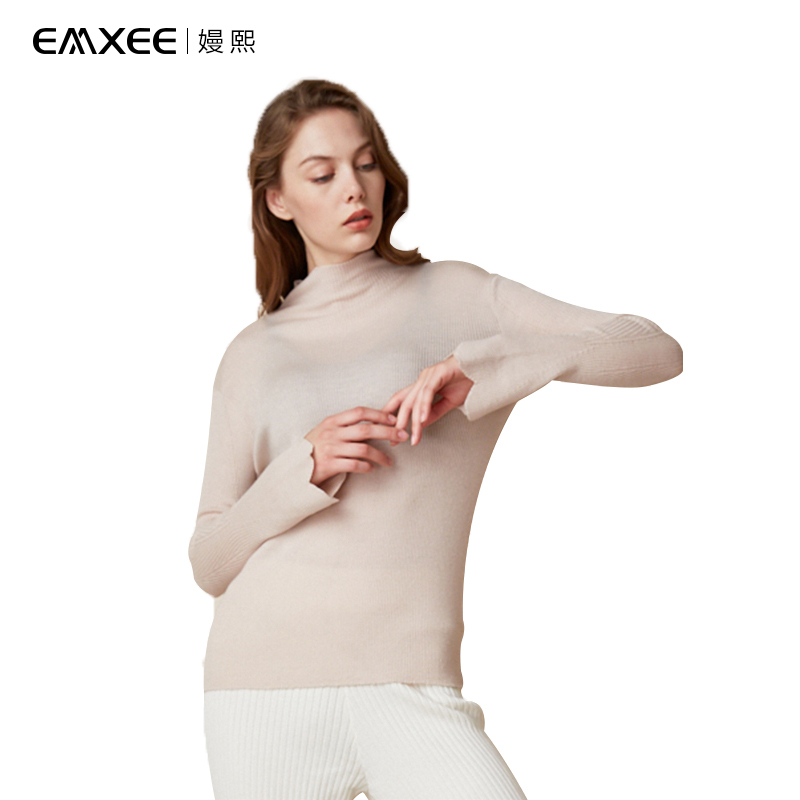 嫚熙(EMXEE) 孕妇高领毛衣 Merino Wool美丽诺羊毛春秋针织打底衫