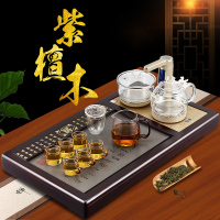 金杞(JINQI) 整套茶具全自动上水玻璃电热水壶耐热消毒烧水紫檀木宝马金自动断电茶具套装