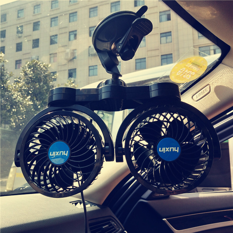 车载风扇24v大货车汽车电扇静音强力制冷面包车用吸盘式12v电风扇
