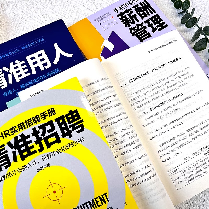[正版]共4本人力资源管理套装手把手教你做薪酬管理手把手教你做成本管控精准招聘精准用人企业公司管理入门企业行政人事管理高清大图