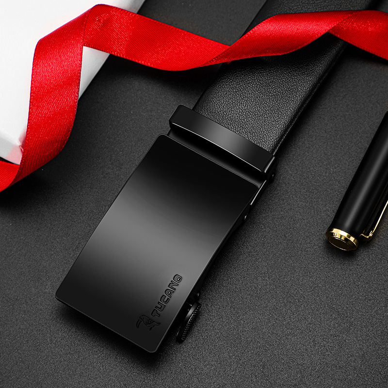 啄木鸟皮带男士真皮自动扣腰带韩版时尚休闲中青年商务纯牛皮版牛高清大图