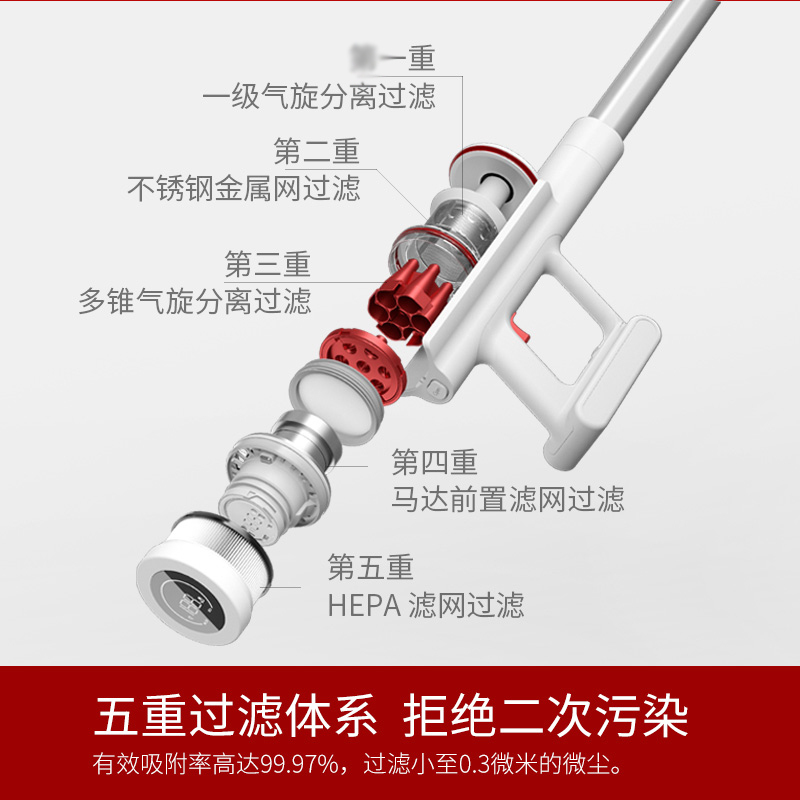 顺造无线吸尘器大功率家用小型手持式吸尘机大吸力除尘Z11