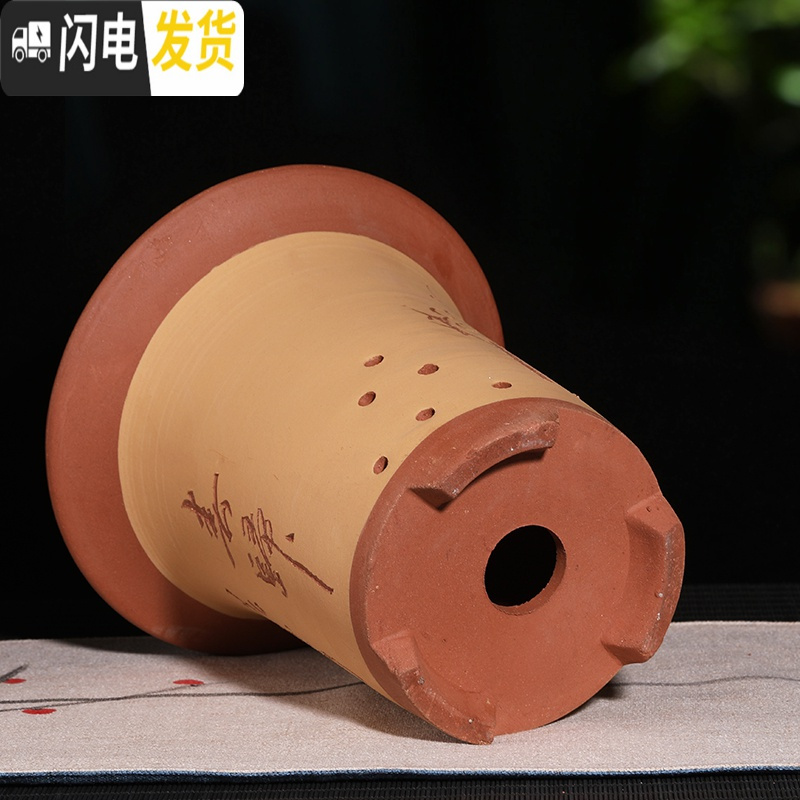 三维工匠紫砂兰花盆陶瓷君子兰花盆兰花专用盆陶瓷花盆 军绿色 图片上几个就是几个花盆容器