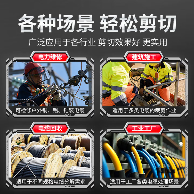 CIAA德国电缆剪刀工业级棘轮式手动电缆剪切线钳快剪线缆铜铝铠电线高清大图