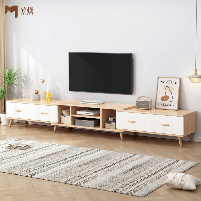 铭槿电视柜现代简约电视机柜茶几组合墙柜小户型北欧简易伸缩客厅地柜