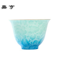 鼎亨景德镇手绘粉彩扒花茶杯功夫茶具小茶杯品茗杯个人主人陶瓷单