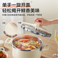 苏泊尔(SUPOR)高压锅旋钮燃气电磁炉户外防爆家用小型不锈钢双耳压力锅5.0LEY223KAW3