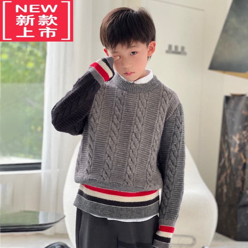 可莉允威廉家秋冬男童女童装轻奢潮牌TB安哥拉混纺针织衫毛衣西装裤图片