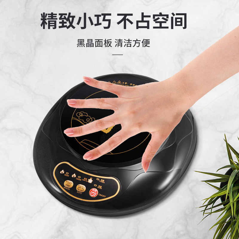 迷你小型电磁炉家用便携学生宿舍小功率火锅炉黄金蛋煮面泡茶烧水炉500W 圆炉+不锈钢锅
