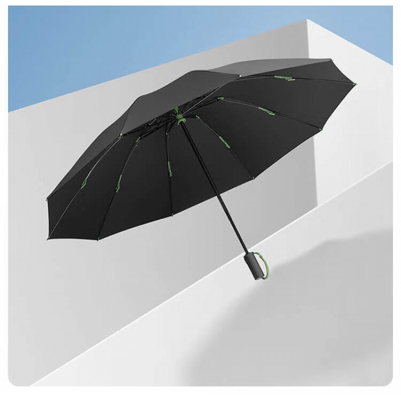 蕉下(beneunder)全自动雨伞三折加固折叠10骨伞曜石黑